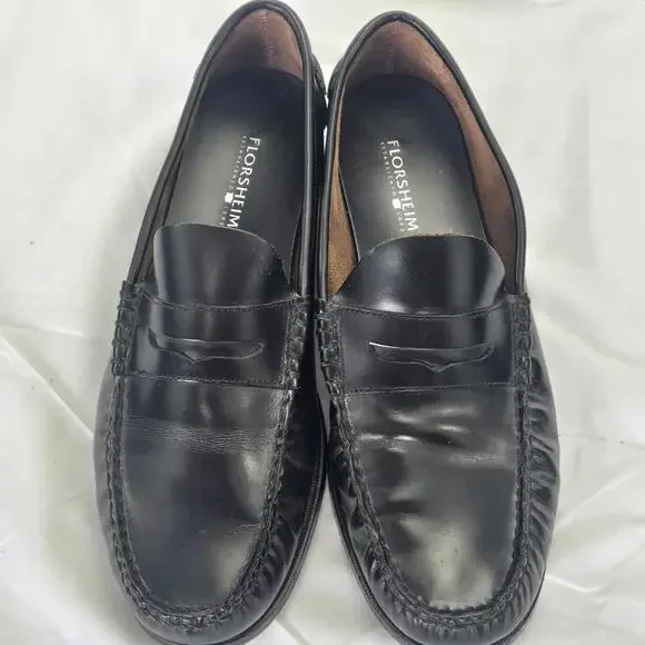 Florsheim Black Leather Penny Loafers Classic  Men's Size 10.5D - Picture 8 of 11